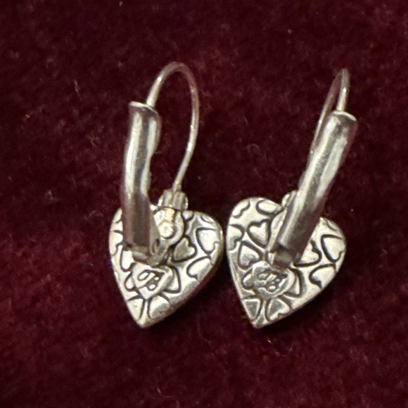 Brighton Picadilly Heart Hoop Earrings Flower Frame Dangle Cottagecore - Picture 3 of 3